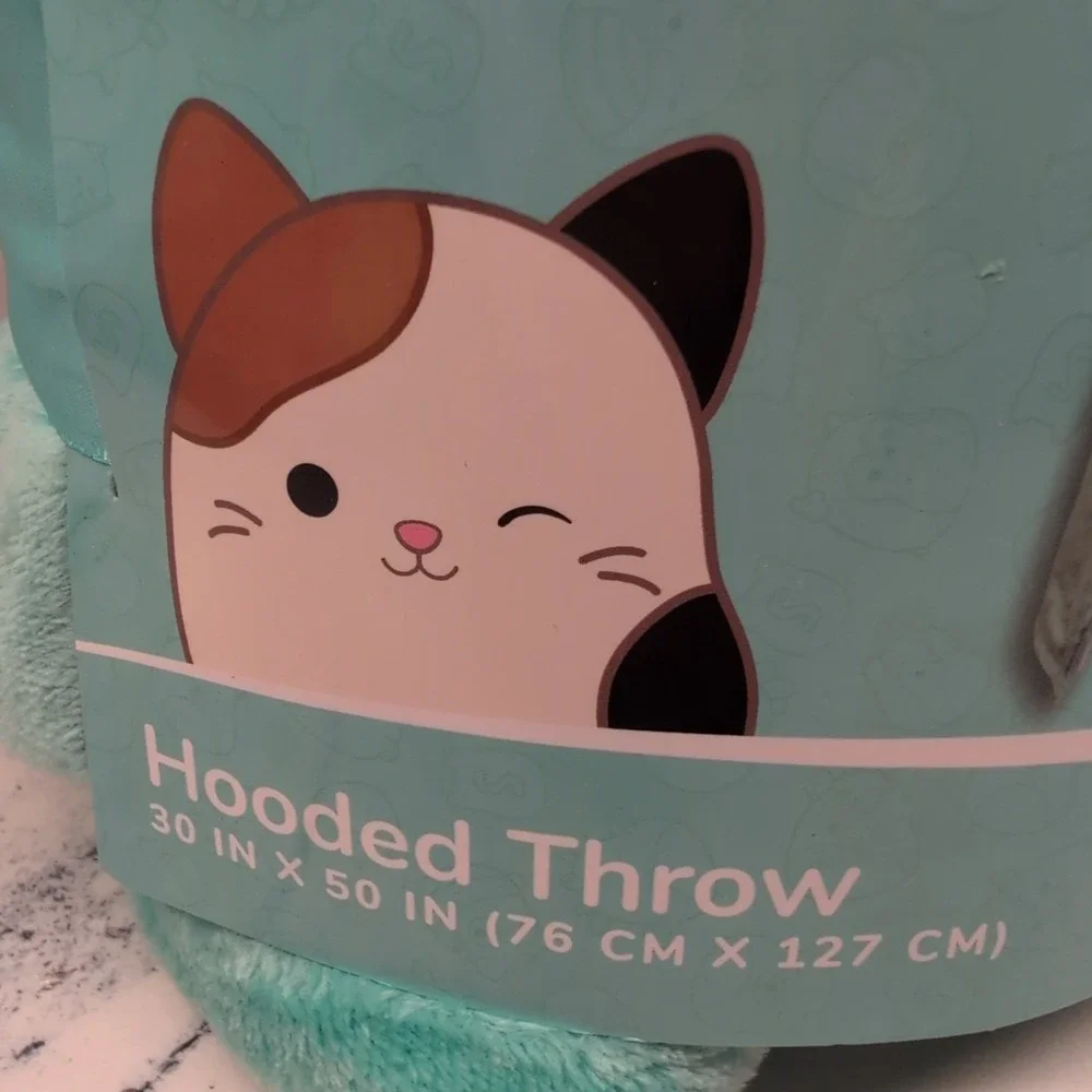 Squishmallows Kevin‎ the Koala Hooded Throw Teal Throw Blanket with Pockets NEW